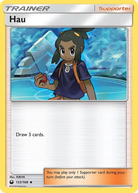 Hau #132/168 Pokémon card from SM - Celestial Storm