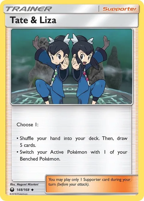 Tate & Liza #148/168 Reverse Holofoil Pokémon card from SM - Celestial Storm
