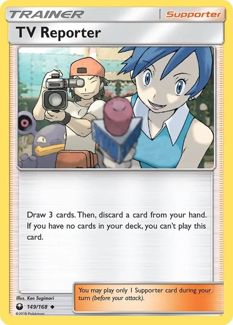 TV Reporter #149/168 Pokémon card from SM - Celestial Storm
