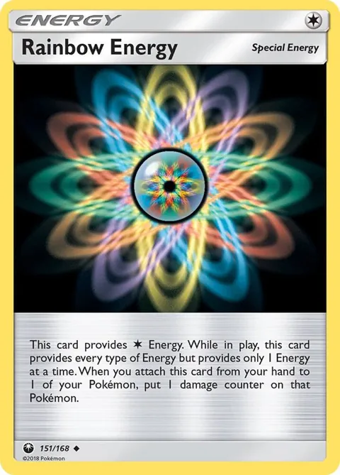 Rainbow Energy #151/168 Reverse Holofoil Pokémon card from SM - Celestial Storm