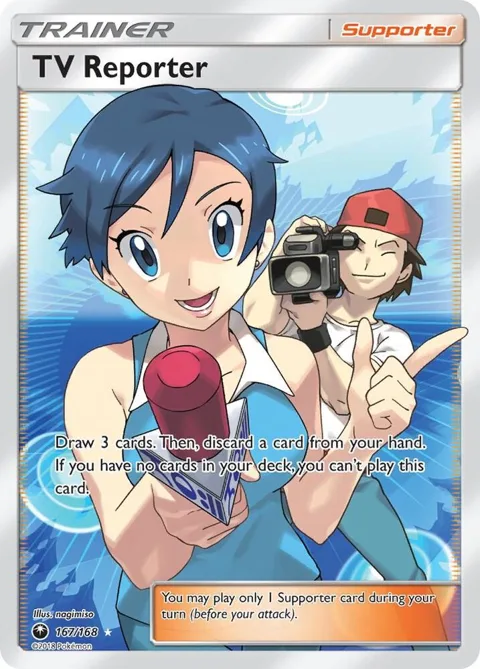 TV Reporter Full Art #167/168 Holofoil Pokémon card from SM - Celestial Storm