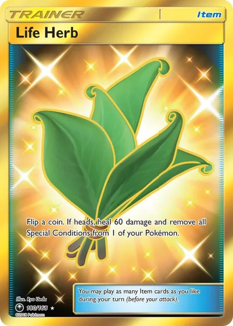 Life Herb Secret Rare #180/168 Holofoil Pokémon card from SM - Celestial Storm