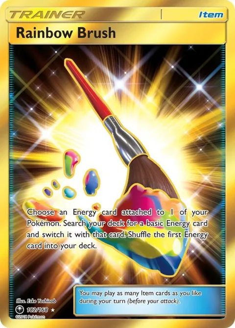 Rainbow Brush Secret Rare #182/168 Holofoil Pokémon card from SM - Celestial Storm