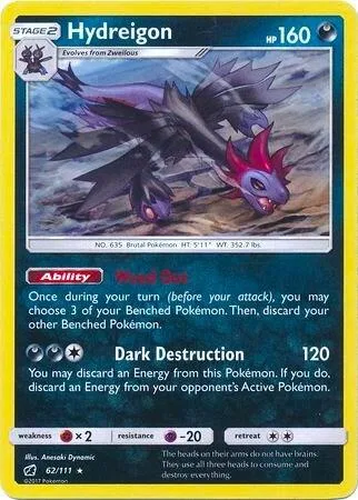 Hydreigon - 62/111 Cracked Ice Holo #062/111 Holofoil Pokémon card from Deck Exclusives
