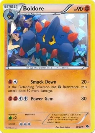 Boldore - 51/98 Cracked Ice Holo #051/098 Holofoil Pokémon card from Blister Exclusives