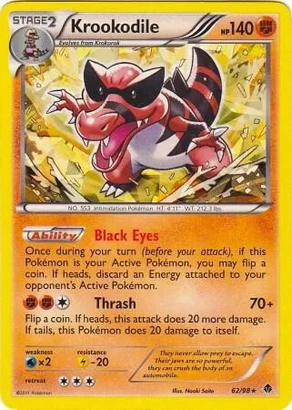 Krookodile - 62/98 BW Emerging Powers #062/098 Holofoil Pokémon card from Deck Exclusives