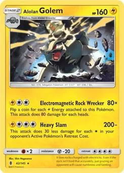 Alolan Golem - 42/145 Cosmos Holo #042/145 Holofoil Pokémon card from Blister Exclusives