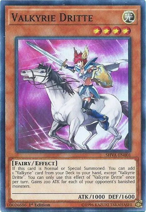 Valkyrie Dritte SHVA-EN001 Yu-Gi-Oh card from Shadows in Valhalla