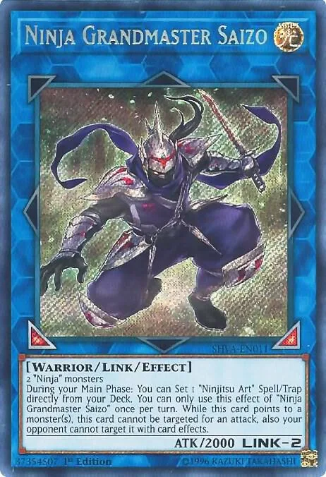Ninja Grandmaster Saizo SHVA-EN011 Yu-Gi-Oh card from Shadows in Valhalla