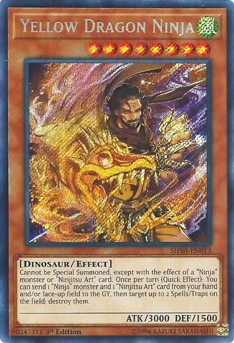 Yellow Dragon Ninja SHVA-EN013 Yu-Gi-Oh card from Shadows in Valhalla
