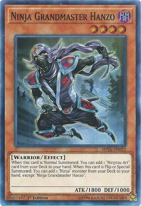 Ninja Grandmaster Hanzo SHVA-EN022 Yu-Gi-Oh card from Shadows in Valhalla