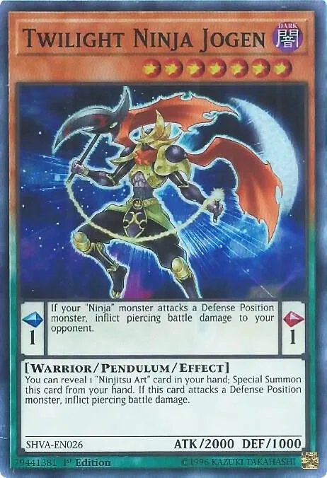 Twilight Ninja Jogen SHVA-EN026 Yu-Gi-Oh card from Shadows in Valhalla