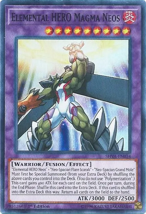 Elemental HERO Magma Neos SHVA-EN034 Yu-Gi-Oh card from Shadows in Valhalla