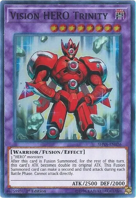 Vision HERO Trinity SHVA-EN036 Yu-Gi-Oh card from Shadows in Valhalla