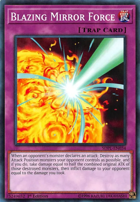 Blazing Mirror Force SDPL-EN034 Yu-Gi-Oh card from Structure Deck: Powercode Link