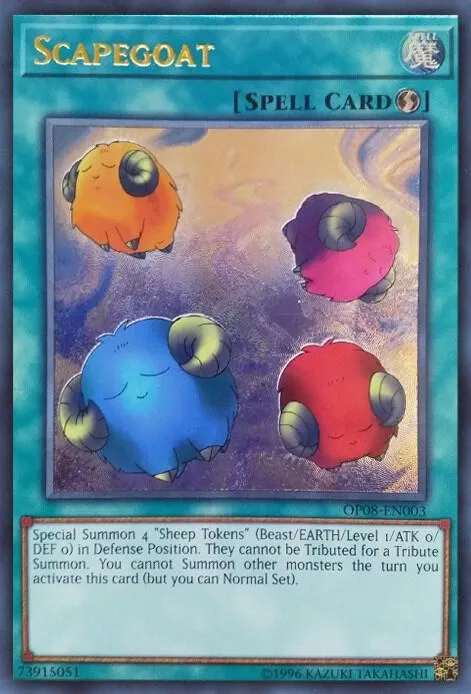 Scapegoat Ultimate Rare OP08-EN003 Yu-Gi-Oh card from OTS Tournament Pack 8