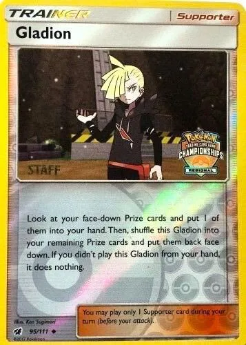Gladion - 95/111 Regional Championships [Staff] #095/111 Reverse Holofoil Pokémon card from League & Championship Cards