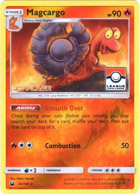 Magcargo - 24/168 Pokemon League [3rd Place] #024/168 Reverse Holofoil Pokémon card from League & Championship Cards