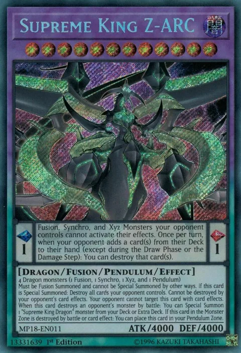 Supreme King Z-ARC MP18-EN011 Yu-Gi-Oh card from 2018 Mega-Tins Mega Pack