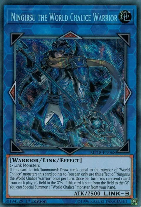 Ningirsu the World Chalice Warrior MP18-EN068 Yu-Gi-Oh card from 2018 Mega-Tins Mega Pack