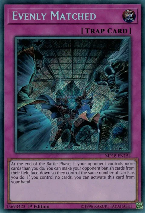Evenly Matched MP18-EN154 Yu-Gi-Oh card from 2018 Mega-Tins Mega Pack