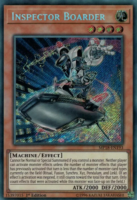 Inspector Boarder MP18-EN193 Yu-Gi-Oh card from 2018 Mega-Tins Mega Pack