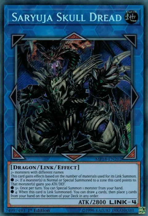Saryuja Skull Dread MP18-EN202 Yu-Gi-Oh card from 2018 Mega-Tins Mega Pack