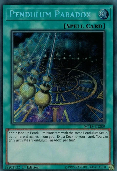 Pendulum Paradox MP18-EN209 Yu-Gi-Oh card from 2018 Mega-Tins Mega Pack
