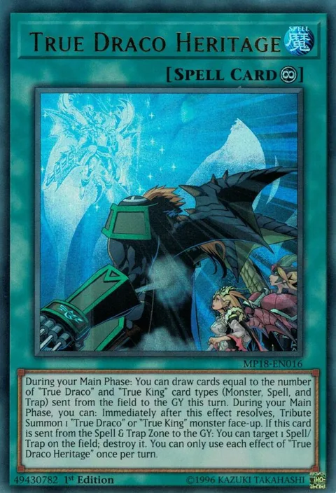 True Draco Heritage MP18-EN016 Yu-Gi-Oh card from 2018 Mega-Tins Mega Pack