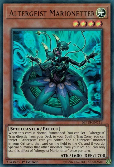 Altergeist Marionetter MP18-EN113 Yu-Gi-Oh card from 2018 Mega-Tins Mega Pack
