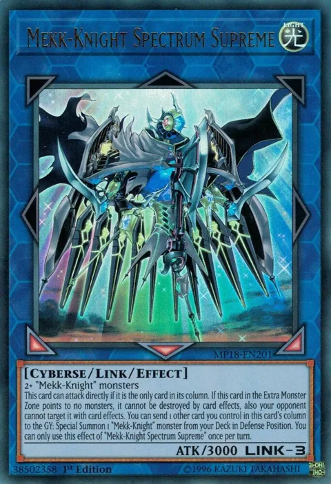 Mekk-Knight Spectrum Supreme MP18-EN201 Yu-Gi-Oh card from 2018 Mega-Tins Mega Pack