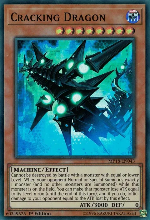 Cracking Dragon MP18-EN043 Yu-Gi-Oh card from 2018 Mega-Tins Mega Pack