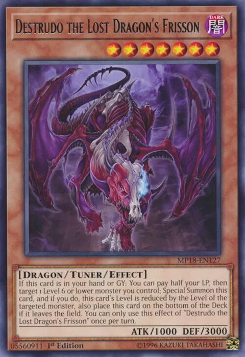 Destrudo the Lost Dragon's Frisson MP18-EN127 Yu-Gi-Oh card from 2018 Mega-Tins Mega Pack
