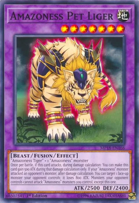 Amazoness Pet Liger MP18-EN166 Yu-Gi-Oh card from 2018 Mega-Tins Mega Pack