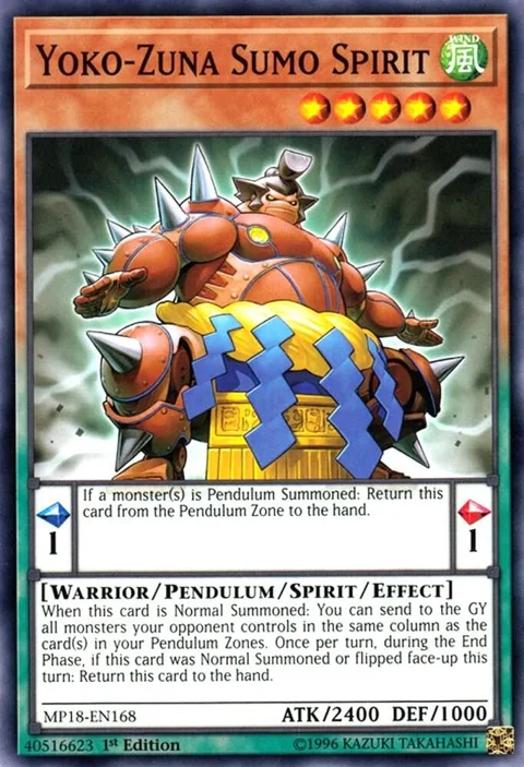 Yoko-Zuna Sumo Spirit MP18-EN168 Yu-Gi-Oh card from 2018 Mega-Tins Mega Pack