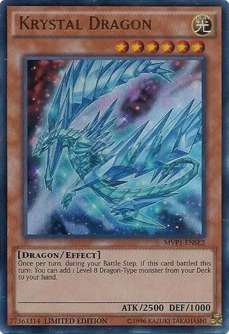 Krystal Dragon MVP1-ENSE2 Yu-Gi-Oh card from The Dark Side of Dimensions Movie Pack: Special Edition