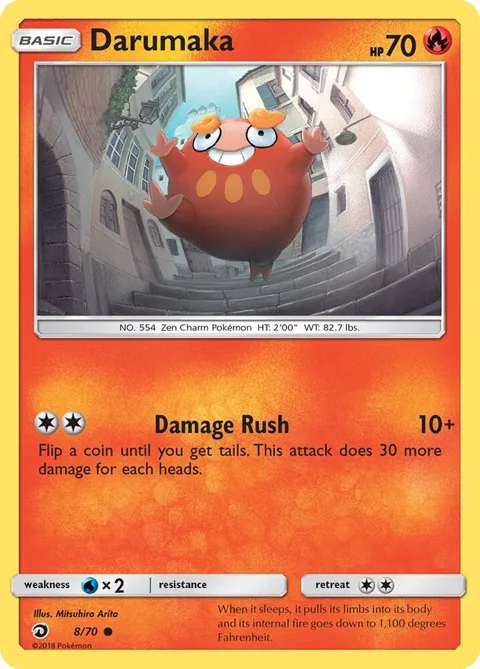 Darumaka #8/70 Reverse Holofoil Pokémon card from Dragon Majesty