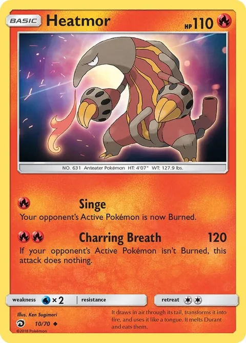 Heatmor #10/70 Pokémon card from Dragon Majesty