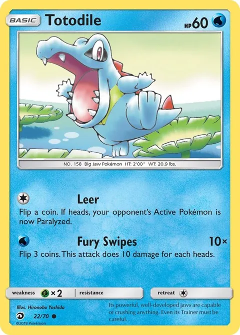 Totodile #22/70 Reverse Holofoil Pokémon card from Dragon Majesty