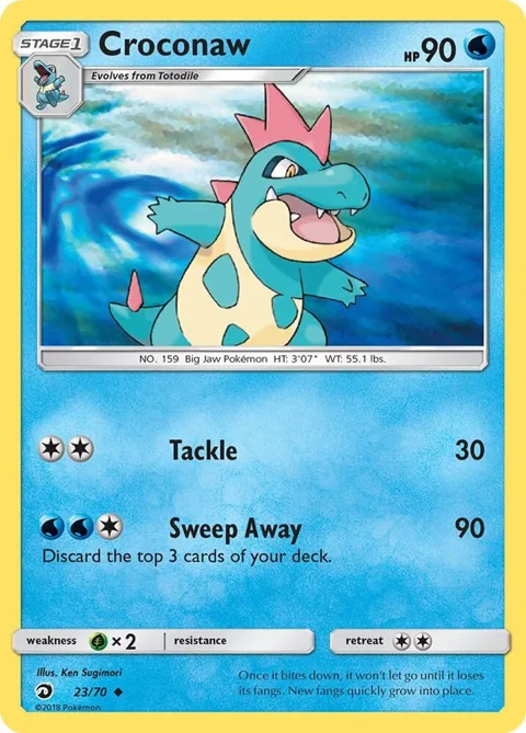 Croconaw #23/70 Reverse Holofoil Pokémon card from Dragon Majesty