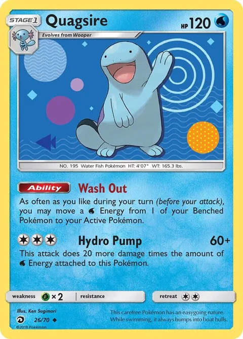 Quagsire #26/70 Reverse Holofoil Pokémon card from Dragon Majesty