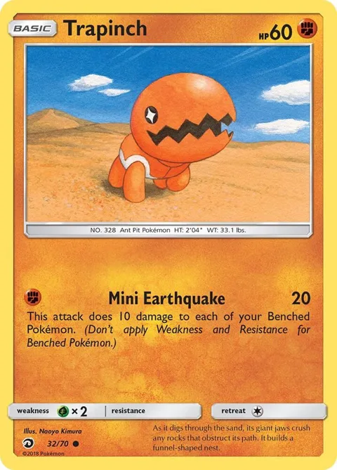 Trapinch #32/70 Reverse Holofoil Pokémon card from Dragon Majesty
