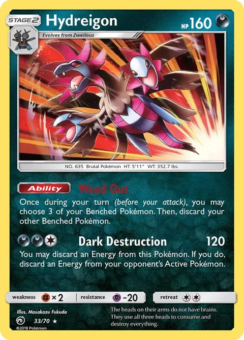 Hydreigon #33/70 Reverse Holofoil Pokémon card from Dragon Majesty