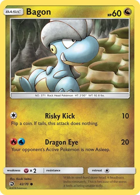 Bagon #42/70 Reverse Holofoil Pokémon card from Dragon Majesty