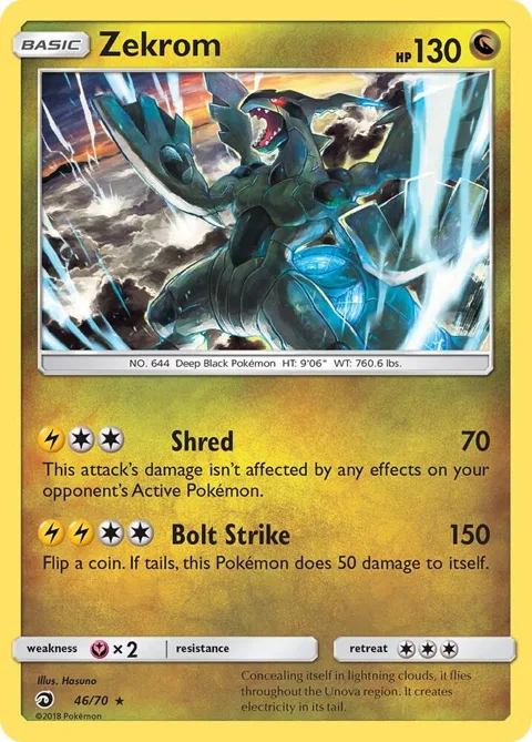 Zekrom #46/70 Reverse Holofoil Pokémon card from Dragon Majesty