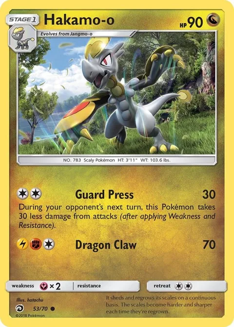 Hakamo-o #53/70 Reverse Holofoil Pokémon card from Dragon Majesty