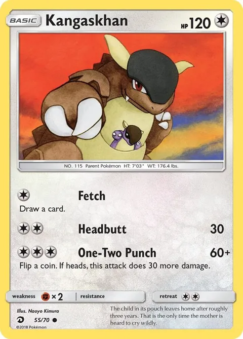 Kangaskhan #55/70 Reverse Holofoil Pokémon card from Dragon Majesty