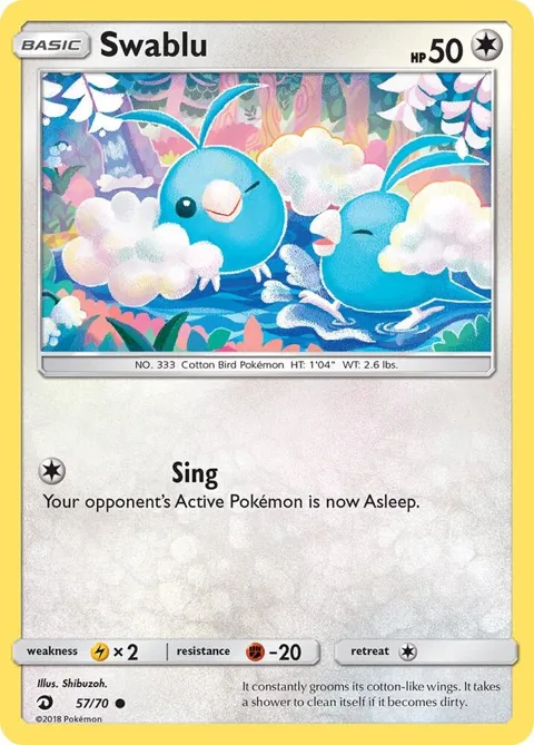 Swablu 57 #57/70 Pokémon card from Dragon Majesty