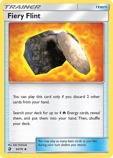 Fiery Flint #60/70 Reverse Holofoil Pokémon card from Dragon Majesty