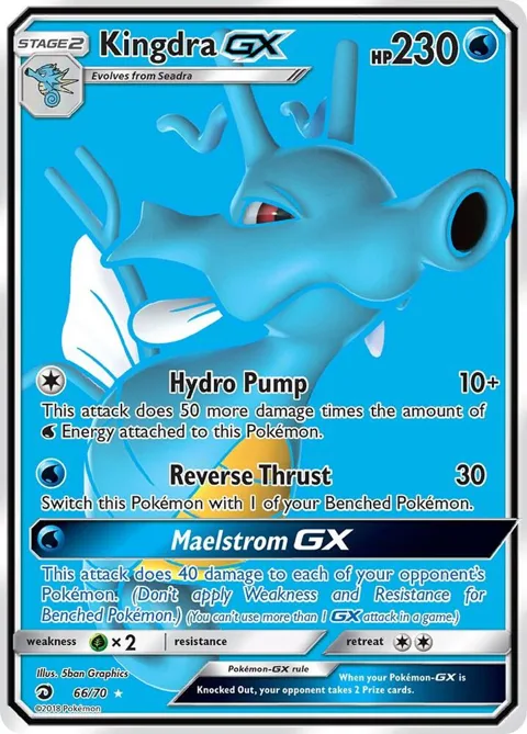Kingdra GX Full Art #66/70 Holofoil Pokémon card from Dragon Majesty